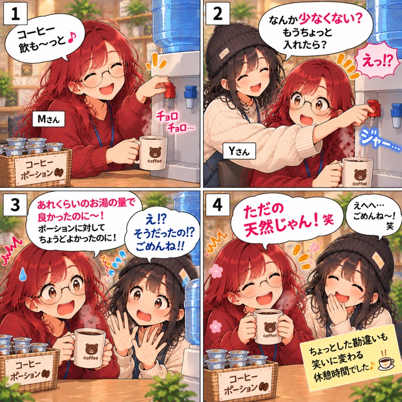 4コマ漫画「コーヒーの量はどれくらい？」